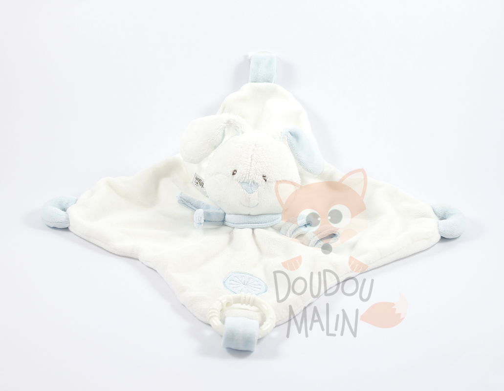  white is white baby comforter rabbit white blue 
